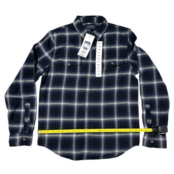 Lucky Brand Men's Flannel Dark Plaid Size Small NWOT - Picture 6 of 10